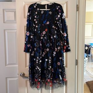 JessaKae embroidered mesh dress